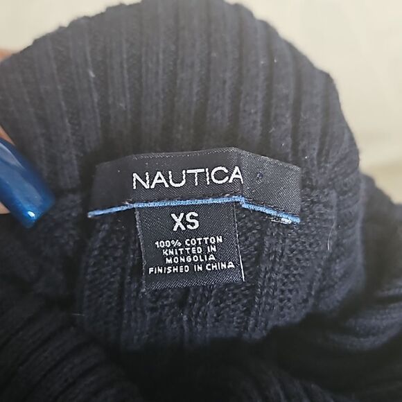 Nautica Women's Turtle Neck Cotton Sweater XS Navy Blue - Picture 6 of 16